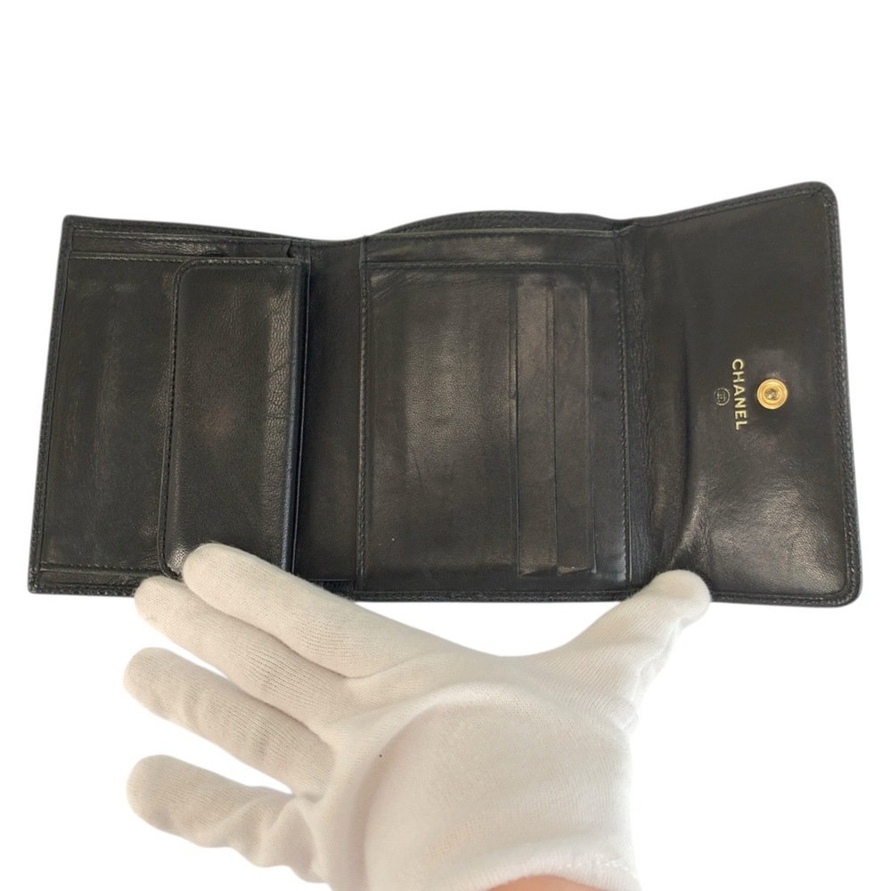 CHANEL Black Leather Logo Wallet - Picture 4 of 10